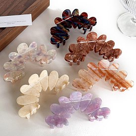 Hollow Wave Cellulose Acetate Large Claw Hair Clips, Hair Accessories for Women & Girls, Flower