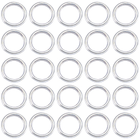 40 шт. 925 открытые кольца из стерлингового серебра, пропил пилой закругленный