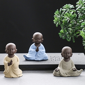 Ceramics Buddhist Monk Statue, for Home Office Feng Shui Ornament