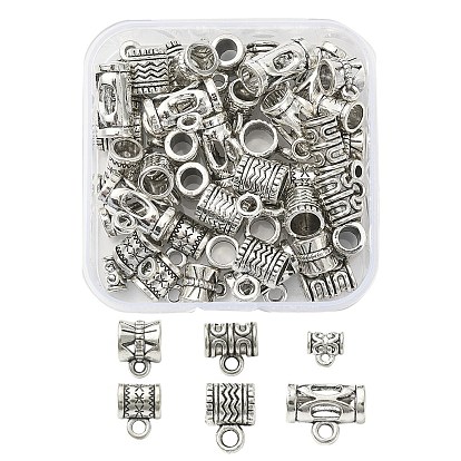 60шт 6 стиль тибетский сплав трубы поручни, петля под залог, бейлы, колонка