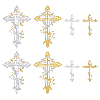 8шт 4 стили компьютеризированной ткани для вышивки гладить/пришивать нашивки, аксессуары для костюма, крестик