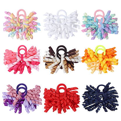 18 шт. 9 цветные эластичные резинки для волос из полиэстера, резинка для кудрявых хвостиков