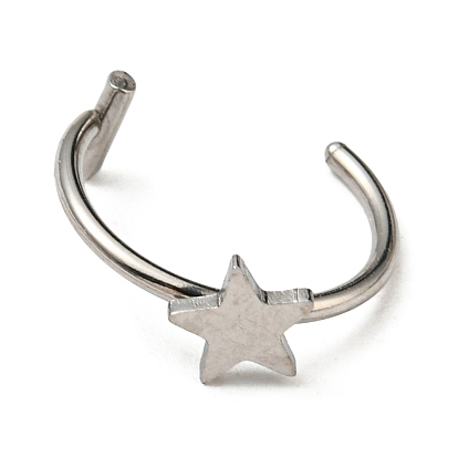 304 Stainless Steel Eyebrow Ring, Lip Piercing and Nose Studs Body Jewelry, Star