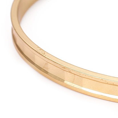 Long-Lasting Plated Brass Cuff Bangles, Grooved