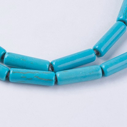 Synthetic Turquoise Beads Strands, Column, Dyed