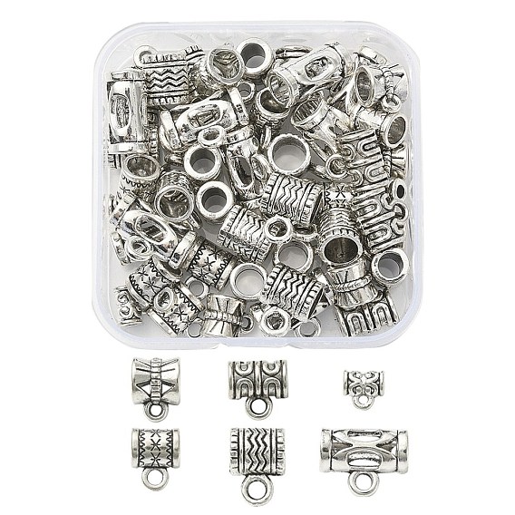 60шт 6 стиль тибетский сплав трубы поручни, петля под залог, бейлы, колонка