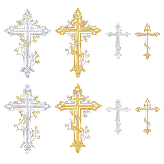 8шт 4 стили компьютеризированной ткани для вышивки гладить/пришивать нашивки, аксессуары для костюма, крестик