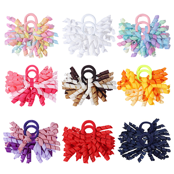 18 шт. 9 цветные эластичные резинки для волос из полиэстера, резинка для кудрявых хвостиков