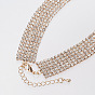 Sparkling Multi-layer Diamond Chain Necklace with Choker Collar for Fashionable Look