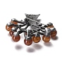 Resin Imitation Agate Tree Brooches, Antique Silver Plated Zinc Alloy Pins