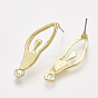 Alloy Stud Earring Findings, with Steel Pins and Loop