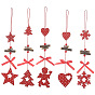 Wood Pendant Decoration, Heart Angel Star Tree Snowflake Christmas Tree Hanging Ornaments, for Party Gift Home Decoration