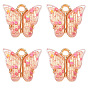 Transparent Acrylic Charms, with Golden Tone Alloy Findings and Sequins, Butterfly Charm