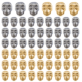 60 шт. 2 цвета цинковый сплав пуговицы с хвостовиком, 1-луночное, череп