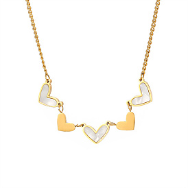 Ожерелья-цепочки в форме сердца, украшения из нержавеющей стали для женщин