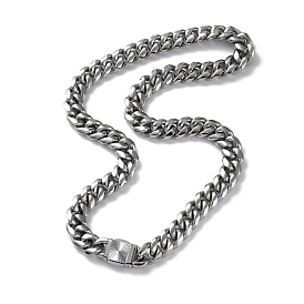 304 Stainless Steel Cuban Link Chain Necklaces