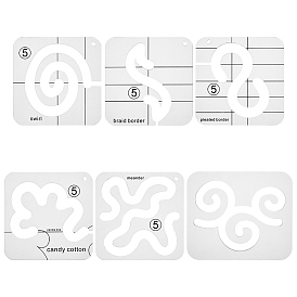 6шт 6 стили акриловые шаблоны для квилтинга, поделки шитье пэчворк своими руками, волна/вихрь