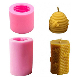 Beehive & Honeycomb Shape DIY Candle Silicone Molds, for Scented Candle Making