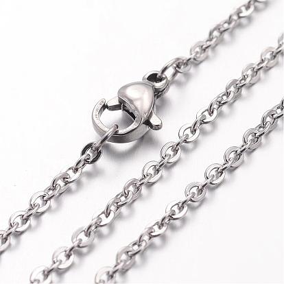 Ion Plating(IP) 304 Stainless Steel Necklace, Cable Chains, with Lobster Clasps