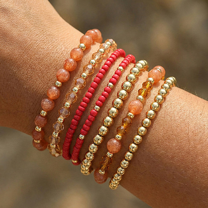 Круглые бусины эластичные браслеты для женщин