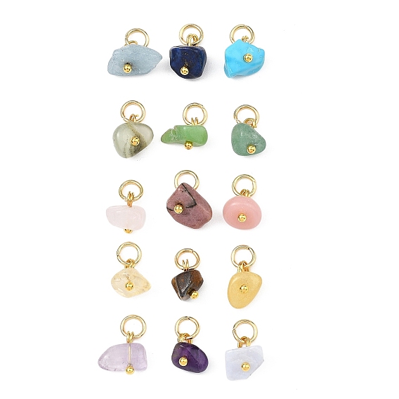 15 кулоны из натуральных и синтетических драгоценных камней, чип прелести, с 304 кольцами из нержавеющей стали