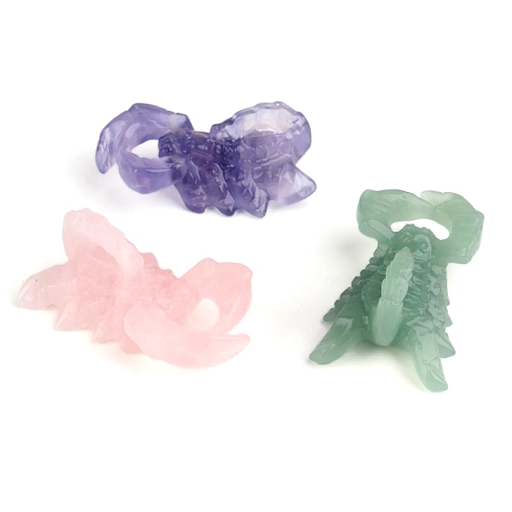 Резные фигурки скорпионов из натуральных драгоценных камней, статуи для украшения рабочего стола для домашнего офиса