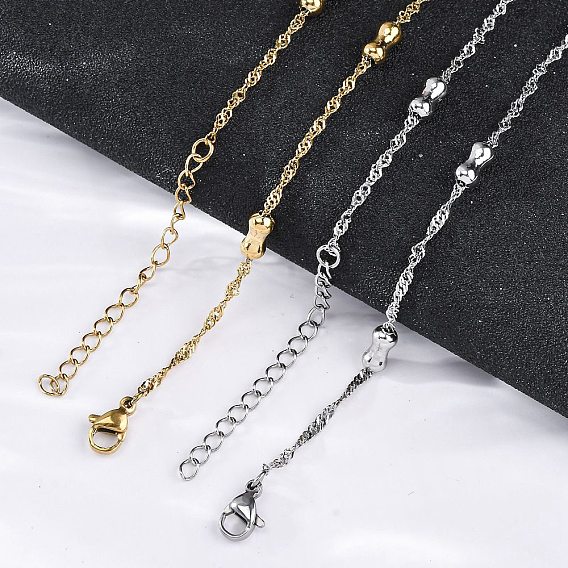 304 ожерелья из костяной веревки из нержавеющей стали