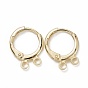 Brass Hugggie Hoop Earrings, with 2 Loops