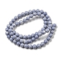Brins de perles d'agate en dentelle bleue synthétique, ronde
