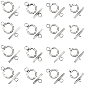 40 шт. 4 стили 304 застежки-тогглы из нержавеющей стали, круглые кольца