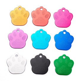 Aluminum Alloy Pendants, Pet Dog and Cat Tags, Dog Paw Prints Charms