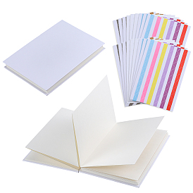 2 Carnet de notes en papier kraft (pièces), Carnet de notes et album photo vierges à expansion accordéon, rectangle, 18 feuilles 3 autocollants d'angle photo de couleur
