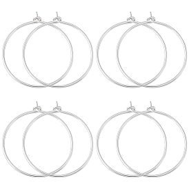 4 пары 925 фурнитура для сережек-колец из стерлингового серебра, бокал шарма кольца