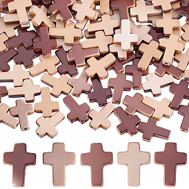 4 нити из синтетических бирюзовых бусин, окрашенных аэрозольной краской, крестик