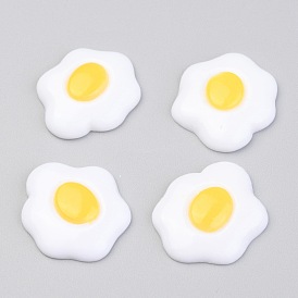Opaque Resin Decoden Cabochons, Imitation Food, Fried Egg