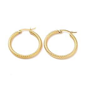 Vacuum Plating 201 Stainless Steel Hoop Earrings with 304 Stainless Steel Pins for Women