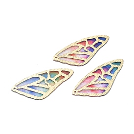 Fashion DIY Earrings Jewelry Accessories, Imitation Metal Cloth Pendants, Wing