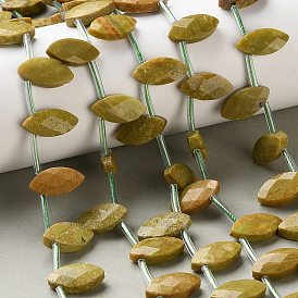 Естественный зеленый опал бисер нитей, граненые, лошадиный глаз , Топ пробуренной, с пластиковыми трубчатыми бусинами