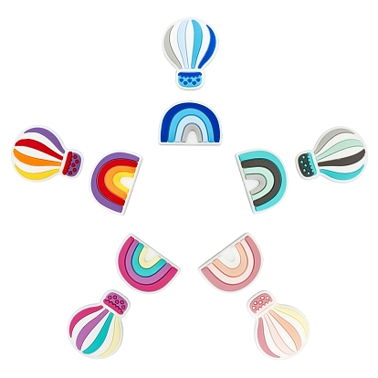 Пищевые экологически чистые силиконовые бусины, радуга и воздушный шар