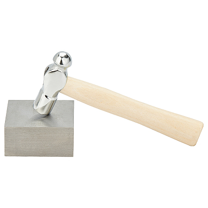 Tool Sets, with Wood Handle Iron Hammers and Solid 45# Steel Bench Block, Wire Hardening and Wire Wrapping Tool