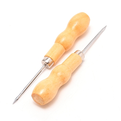 Steel Bead Awls, with Wood Handle, Sewing Tool