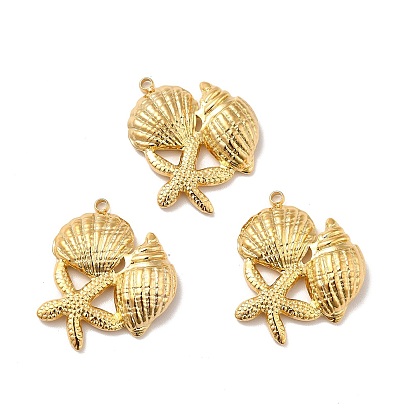 Ионное покрытие (ip) 304 подвески из нержавеющей стали, морские звезды и формы раковин