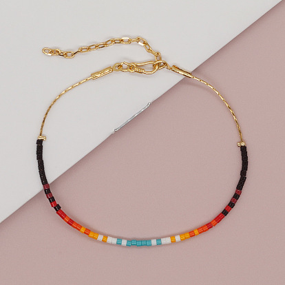 Богемные браслеты из стеклянного бисера для женщин, колонка