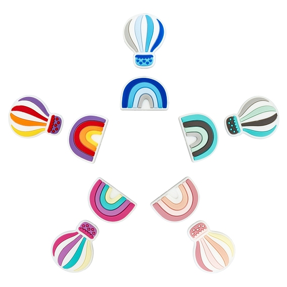 Пищевые экологически чистые силиконовые бусины, радуга и воздушный шар