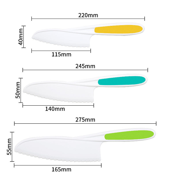 Plastic Cake Knife, with Thermo-Plastic-Rubber, Kitchen Baking Tool