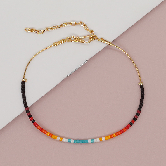 Богемные браслеты из стеклянного бисера для женщин, колонка