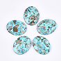 Assembled Synthetic Imperial Jasper and Turquoise Pendants, Dyed, Oval