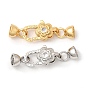 Застежки-лобстеры из латуни с микропаве из прозрачного кубического циркония, без кадмия, без никеля и без свинца