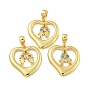 Латунные микро проложить кубического циркония подвески, без кадмия и без свинца, реальный 18 k позолоченный, сердце с детьми