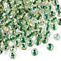 100 pièces de perles de verre transparentes craquelées, ronde, une feuille d'or